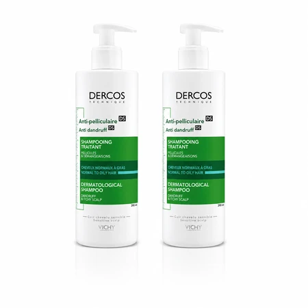 Vichy Dercos Shampooing Anti Pelliculaire Cheveux Normaux à Gras 2x390 ml