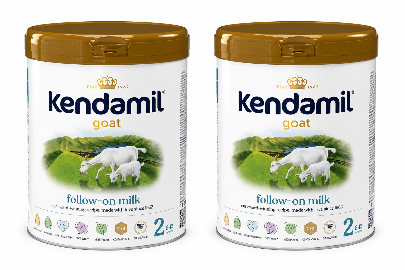 Kendamil Goat 2 Opvolgmelk met geitenmelk, voor gebruik vanaf 6 maanden, 2 x 800 g, Kendal Nutricare