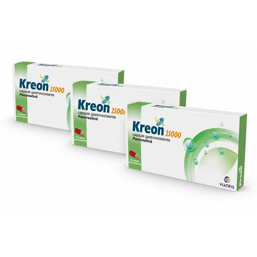 Kreon 25000, 3x20 gélules, Mylan