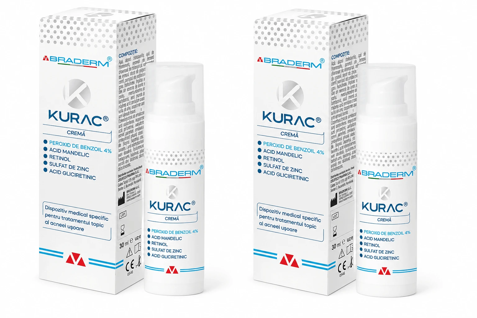 Kurac acnecrème, 2x30 ml, Braderm