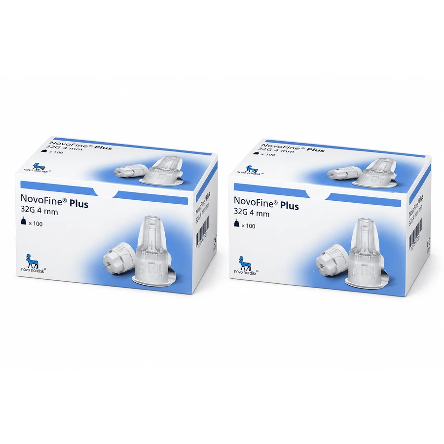Aiguilles pour injecteur NovoFine Plus, 32G (0,23/0,25 mm) x 4 mm, 2 x 100 pièces, Novo Nordisk Pharma