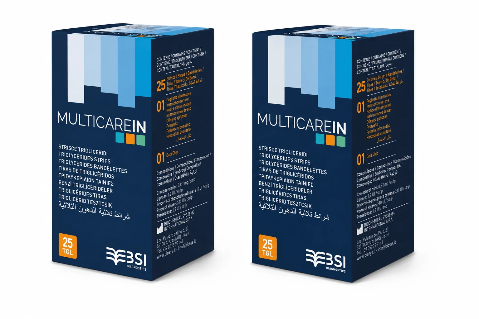 Multicare-triglyceridetests, 2 x 25 stuks, Biochemical Systems