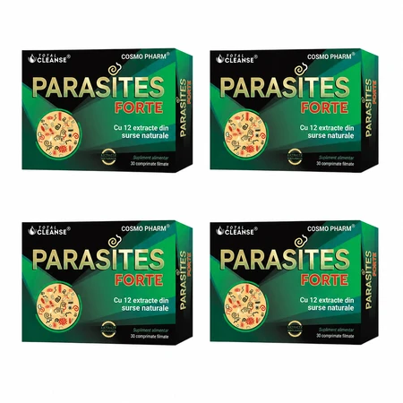 Confezione Parasites Total Cleanse, 4x30 compresse rivestite con film, Cosmopharm
