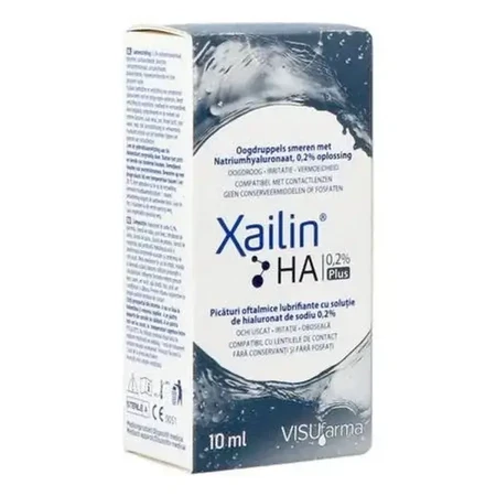 Xailin HA 0,2% Plus oogdruppels, 4 x 10 ml, Visufarma