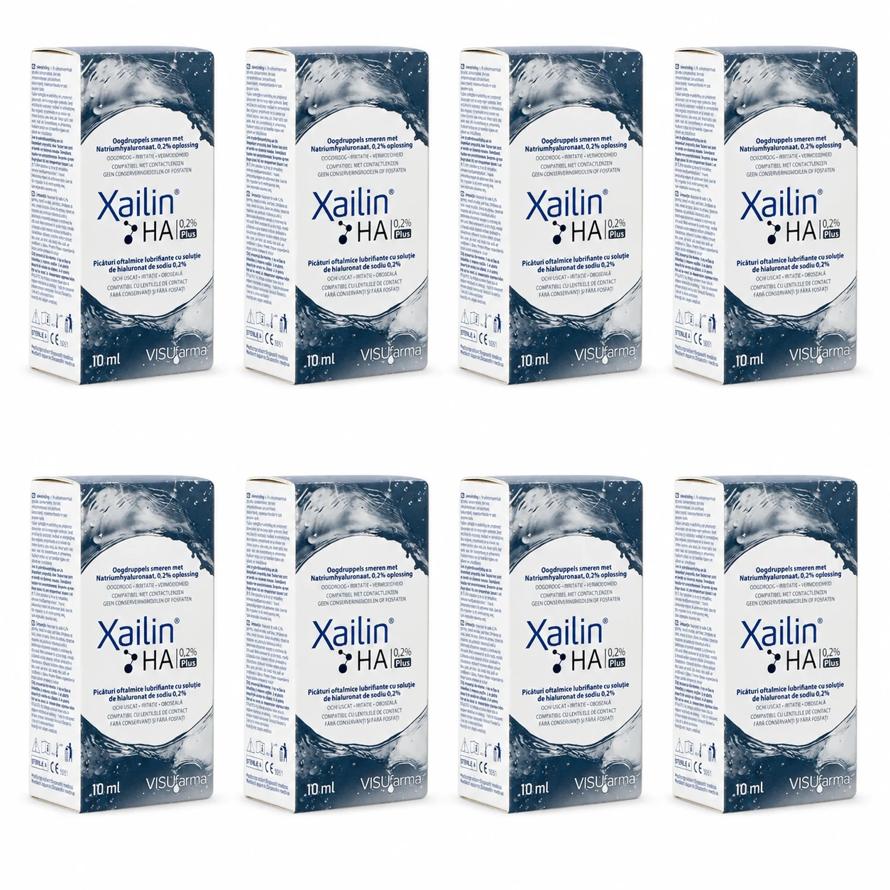Xailin HA 0,2% Plus oogdruppels, 8 x 10 ml, Visufarma