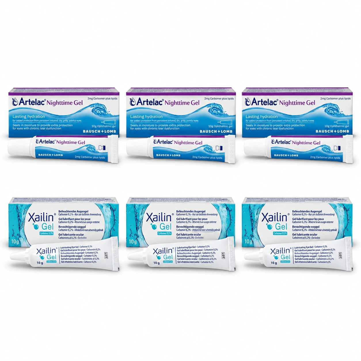 Xailin oogbevochtigingsgel, 30 g + Artelac Nighttime 30 g, Bausch+Lomb