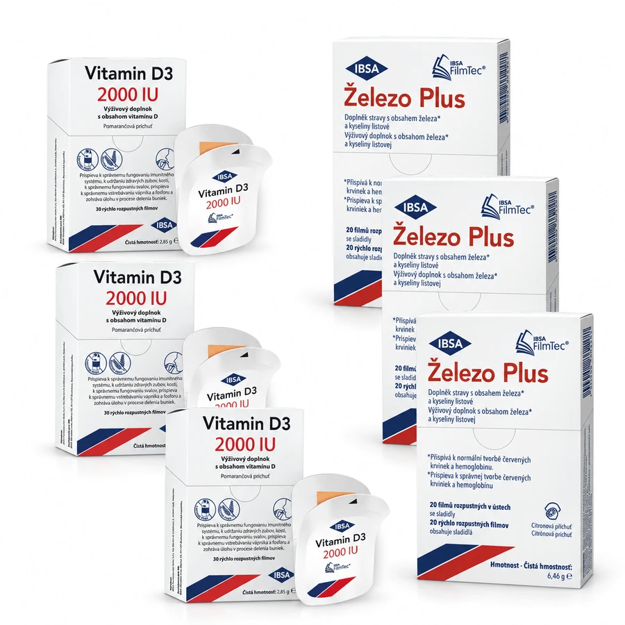 Vitamina D3, 90 comprimidos + Iron Plus, 60 cápsulas, IBSA