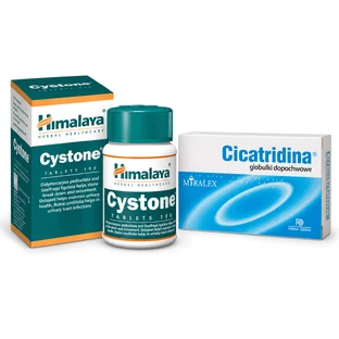 Cystone, 100 tabletek + Cicatridina, 10 czopków dopochwowych