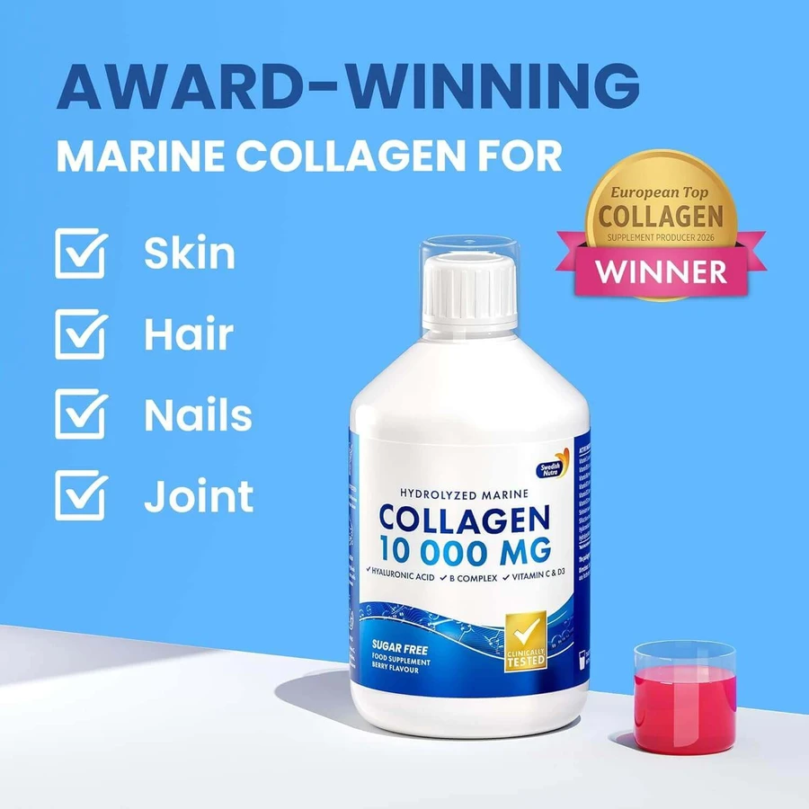 Colagen Marin Hidrolizat 10000mg, 5x500 ml, Swedish Nutra