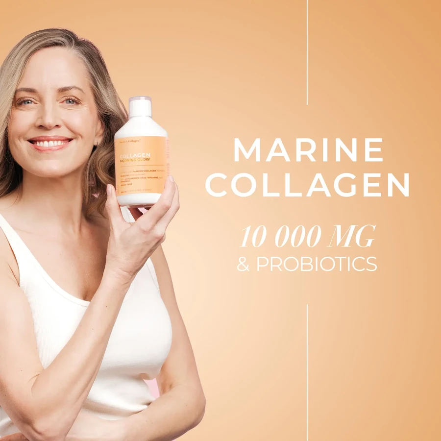Morning Glow vloeibaar collageen met hyaluronzuur en vitamines, 500 ml, Swedish Collagen