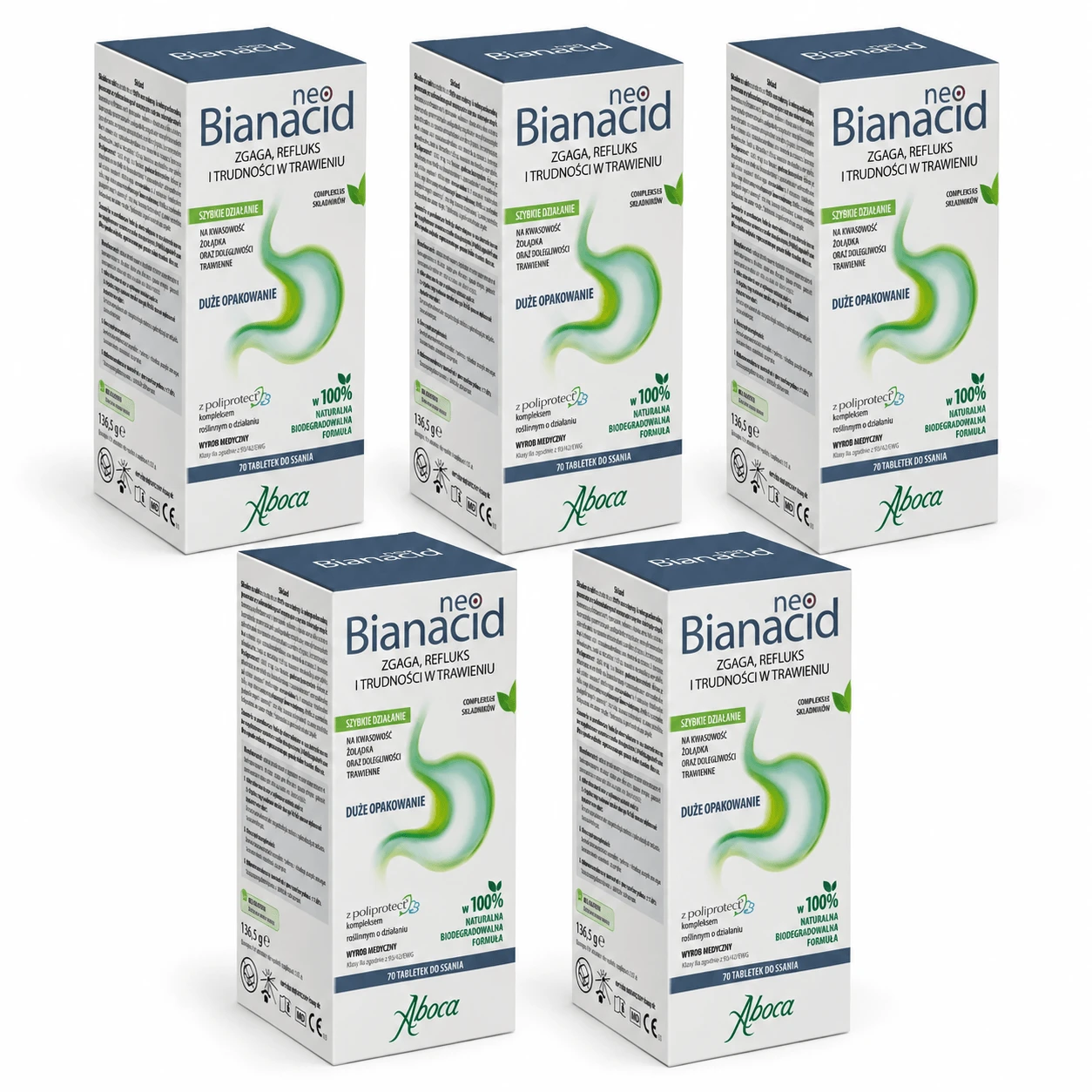 NeoBianacid Brandend maagzuur, reflux en spijsverteringsproblemen, 5x70 zuigtabletten