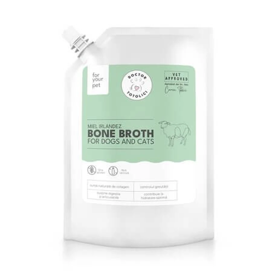 Ierse lamsbottensoep voor honden en katten, 350 ml, Doctor Totolici
