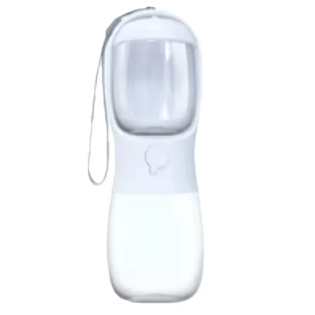 Witte draagbare 2-in-1-waterfles voor honden en katten, 330 ml, Yatrick