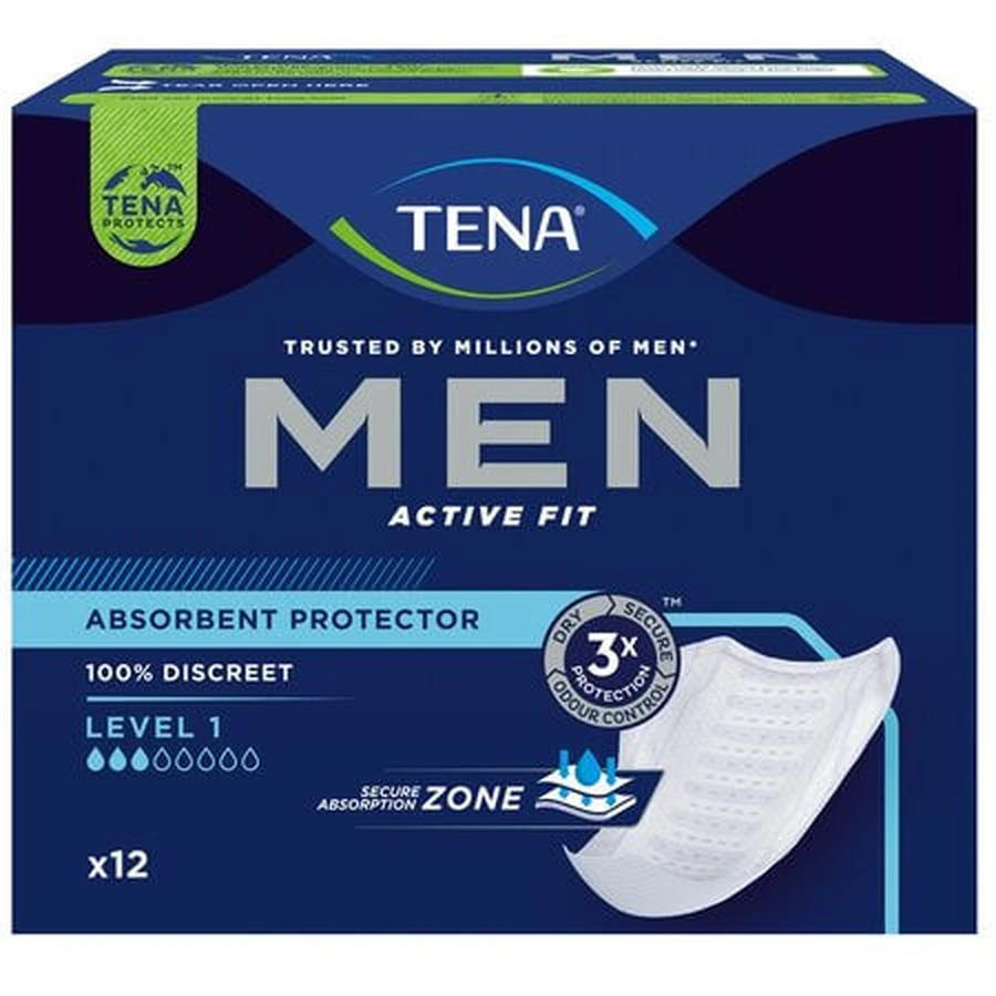 Level 1 Active Fit für Männer – saugstarker Schutz, 12er-Pack, Tena