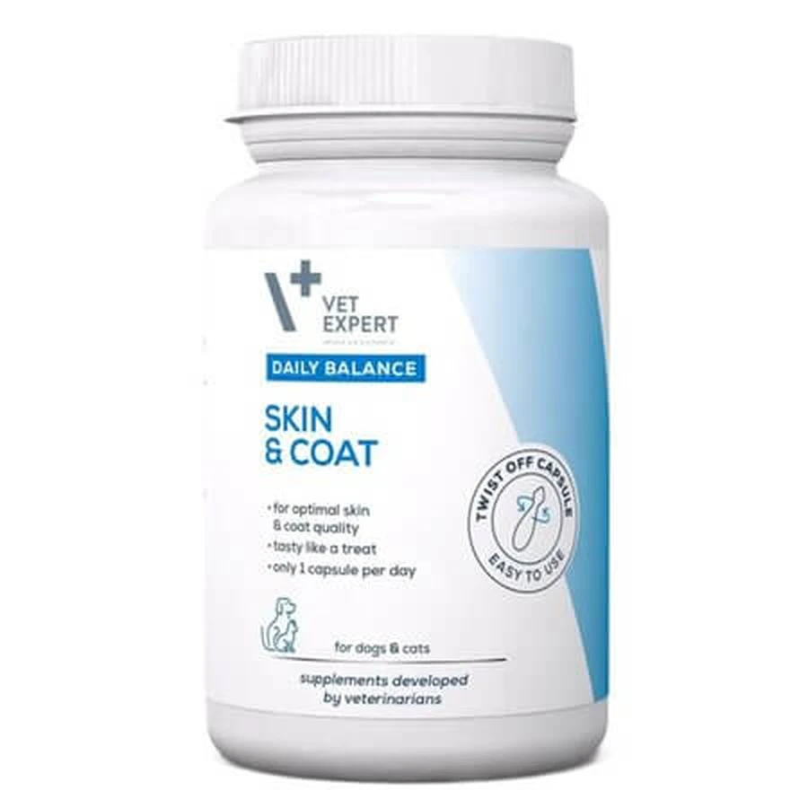 Supplement voor de gezondheid van huid en vacht bij honden en katten, 50 capsules, VetExpert