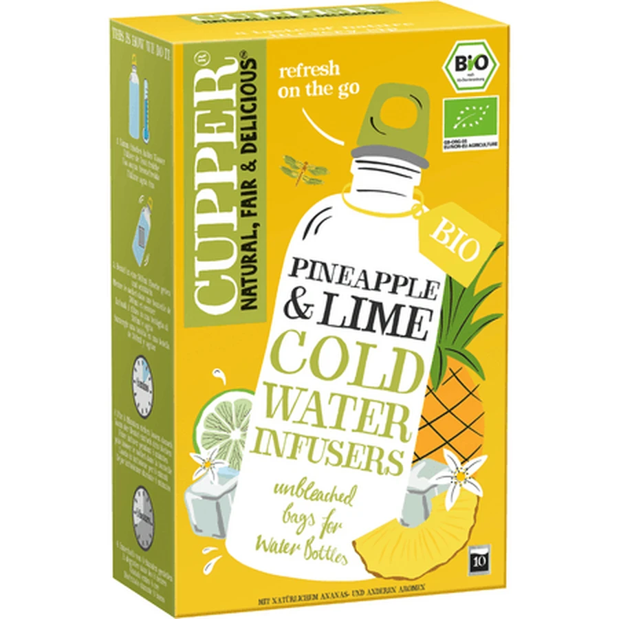 IJsthee met fruit, met ananas- en limoensmaak, 10 theezakjes, Cupper
