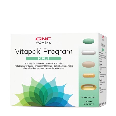 Gnc Women's Vitapak Program 50 Plus, Multivitamin Complex For Women 50 Plus, 30 Packets