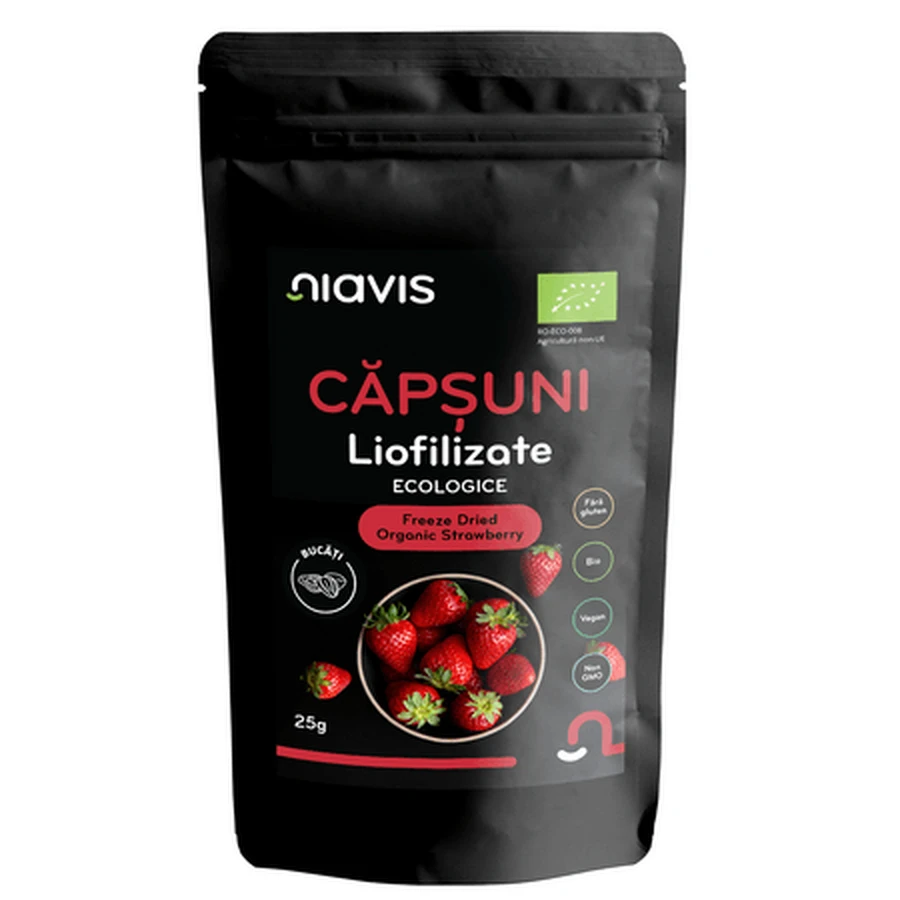 Gevriesdroogde aardbeien, 25 g, Niavis