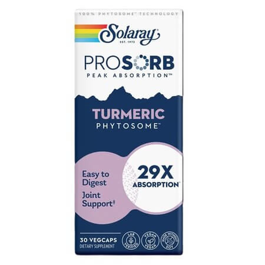 Solaray Kurkuma Phytosome Prosorb, 500 mg, 30 vegetarische capsules, Secom