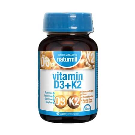 Vitamine D + K2, 60 tabletten, Dietmed
