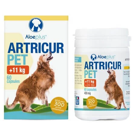 Artricur supplement voor gewrichten en beweeglijkheid voor honden en katten, 400 mg, 60 capsules, Aloeplus