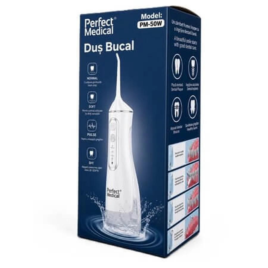 Ducha bucal PM-51W, blanca, 1 unidad, Perfect Medical