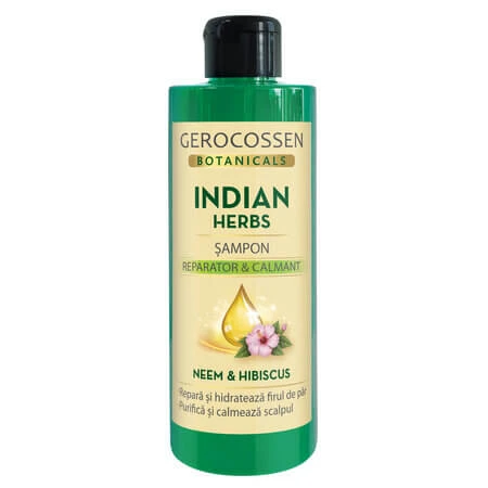 Botanicals Indian Herbs Herstellende en verzachtende shampoo met neem en hibiscus, 400 ml, Gerocossen