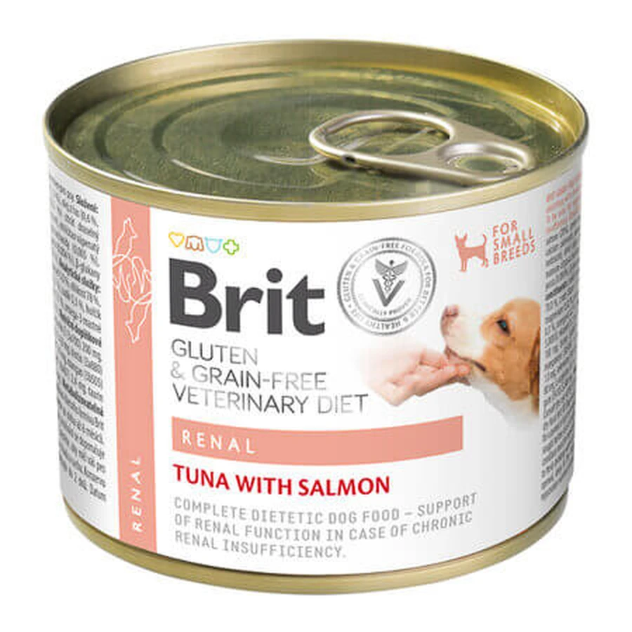 Niervriendelijk nat hondenvoer met tonijn en zalm, 200 g, Brit