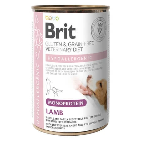 Hypoallergeen monoproteïne natvoer voor honden met lamsvlees, 400 g, Brit