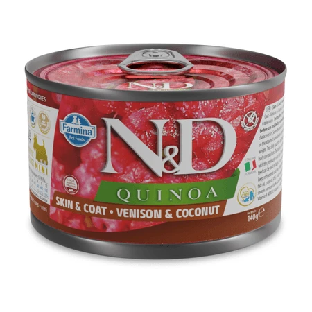N&D Adult Mini Quinoa natvoer voor volwassen honden, met wildvlees, 140 g, Farmina