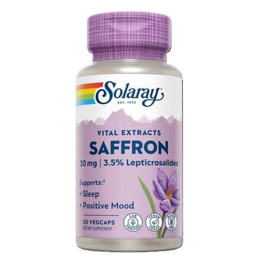 Solaray Safran, 30 mg, 30 vegetarische Kapseln, Secom