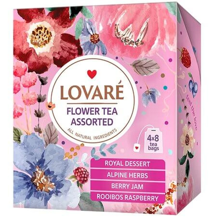 Tè ai fiori misti, 32 bustine da 1,5 g, Lovare