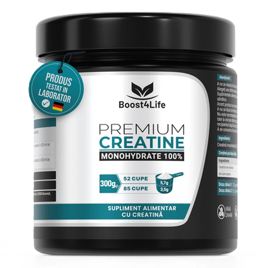 Creatine Monohydrate 100% Premium, 300 g, Boost4Life
