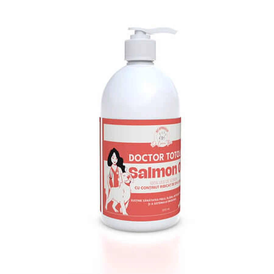 Aceite de salmón para perros y gatos, 500 ml, Doctor Totolici