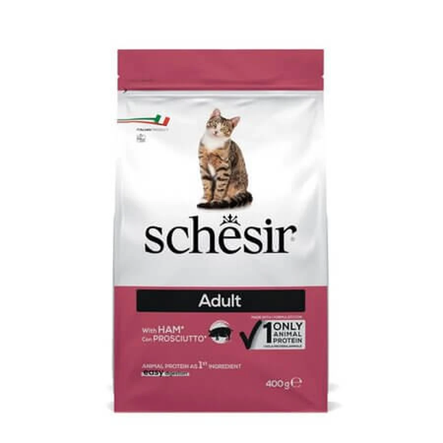 Trockenfutter mit Schinken für ausgewachsene Katzen, 400 g, Schesir