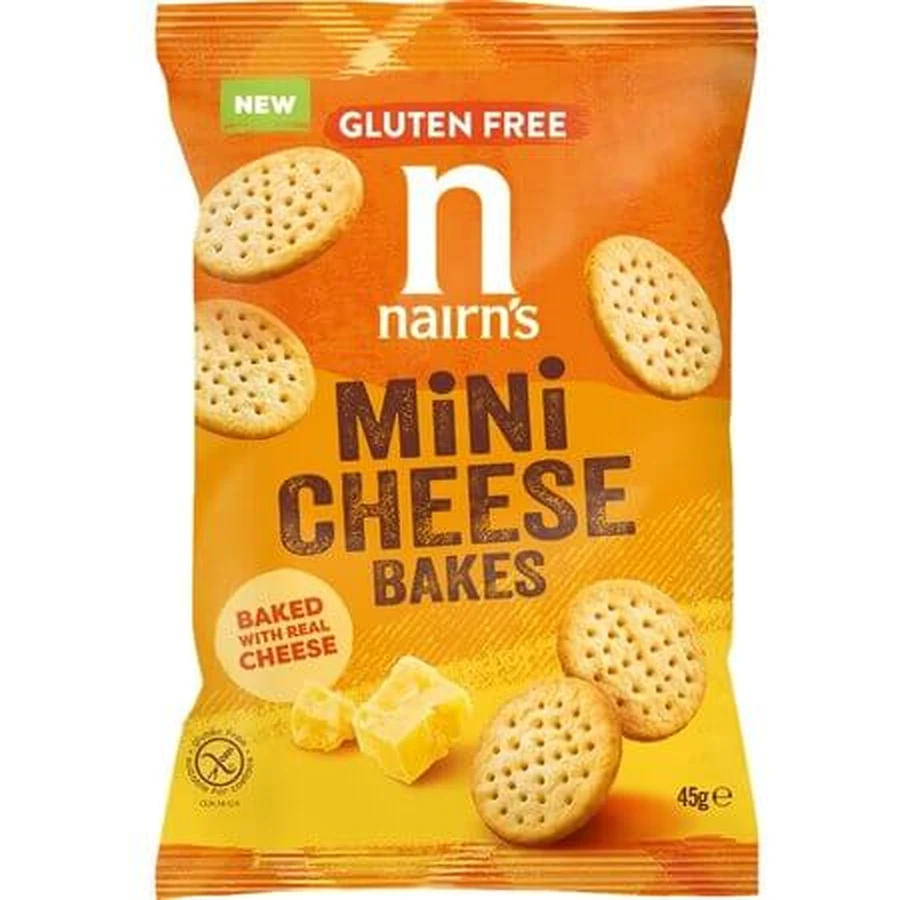 Mini cracker al formaggio senza glutine, 45 g, Nairns