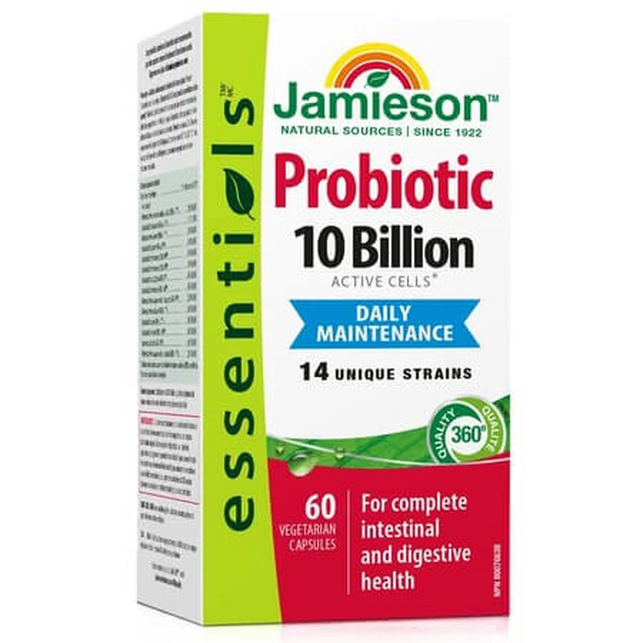 Probiótico 10.000 millones, 60 cápsulas vegetarianas, Jamieson