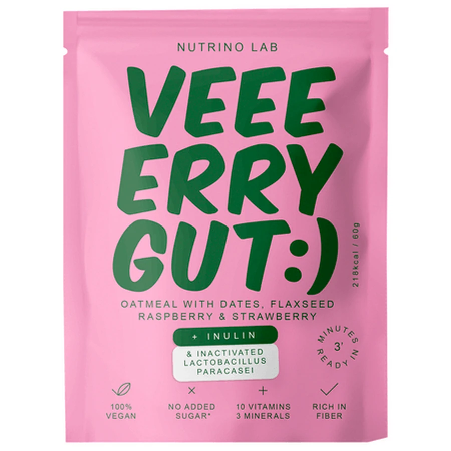 Very Gut Havermoutmix met havervlokken, dadels, frambozen en aardbeien, 60 g, Nutrino Lab