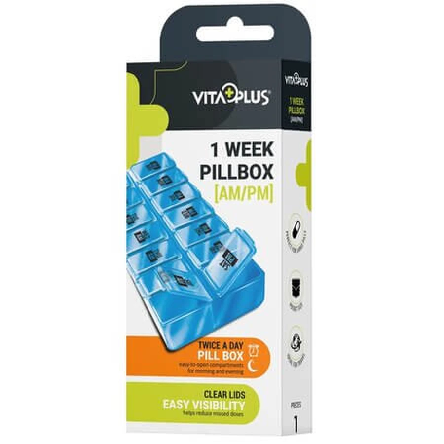 VP64011 Weekly Pill Organizer, 1 piece, VitaPlus