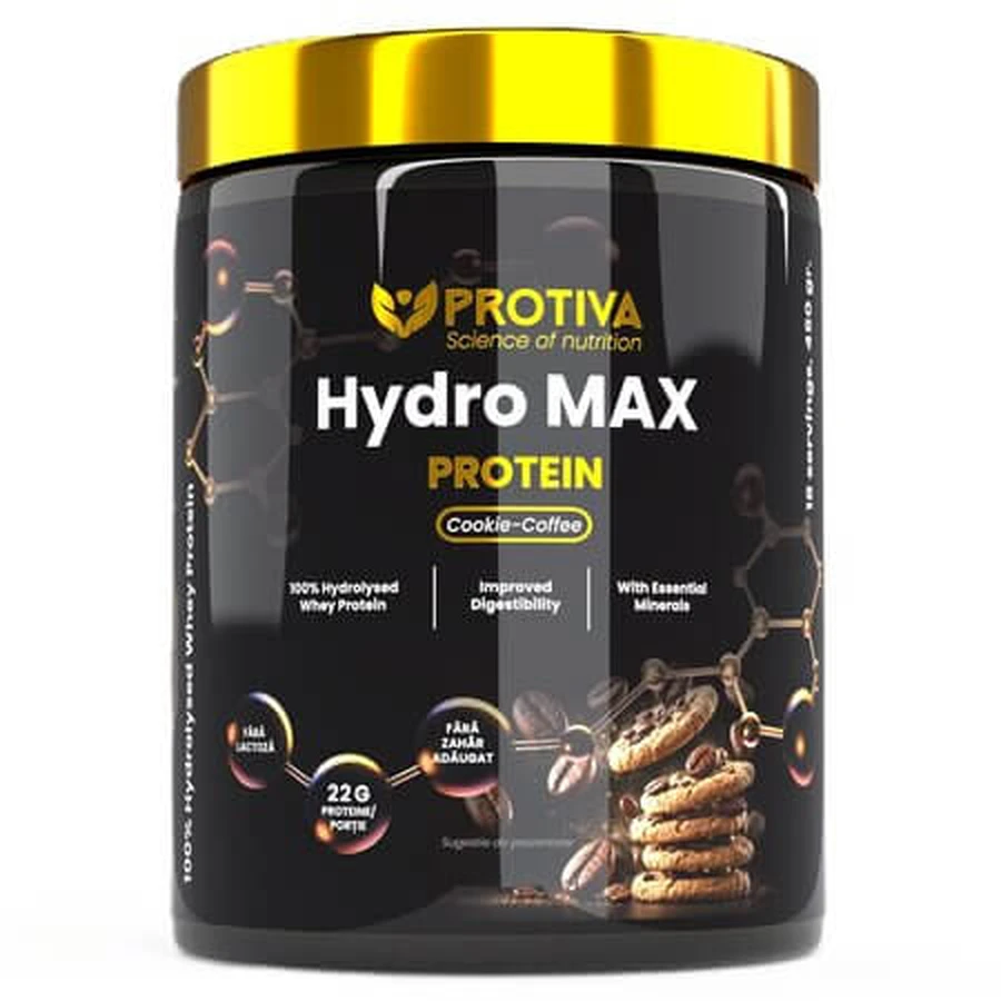Hydro Max Protein Cookie-Coffee Proteinpulver, 450 g, Protiva