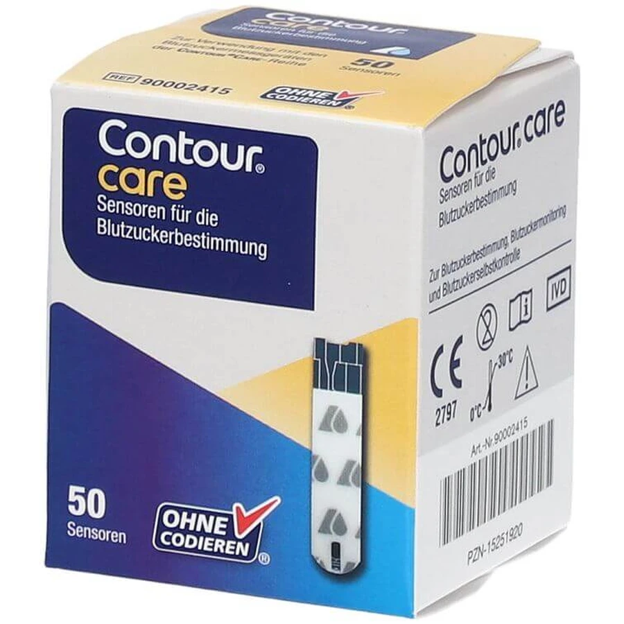 Benzi de testare a glicemiei CONTOUR® CARE – 50 de bucăți