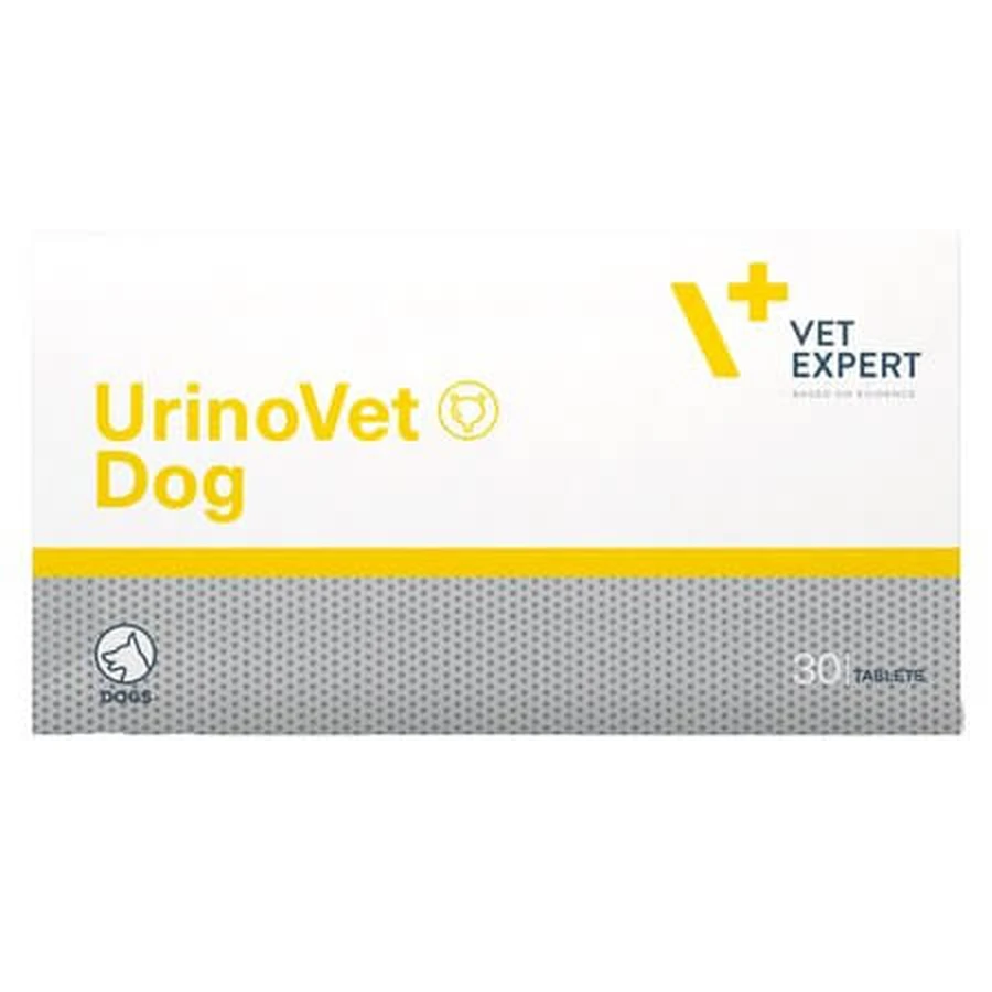 Urinovet Dog, een voedingssupplement ter ondersteuning van de urinewegen bij honden, 30 tabletten, VetExpert