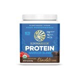Sunwarrior Plant-based Organic Protein, Protéines végétaliennes biologiques, aromatisées au chocolat, 375 g