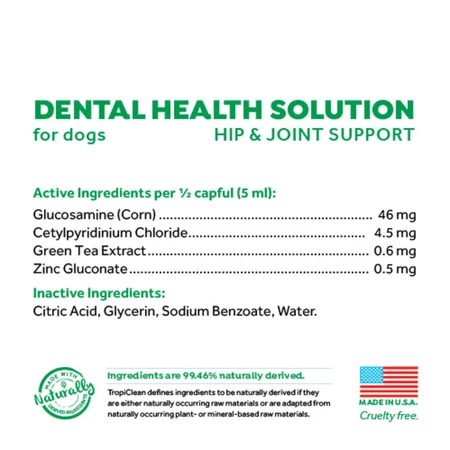 TropiClean Oral Care Plus – Wasserzusatz für Hüfte und Gelenke, 473 ml