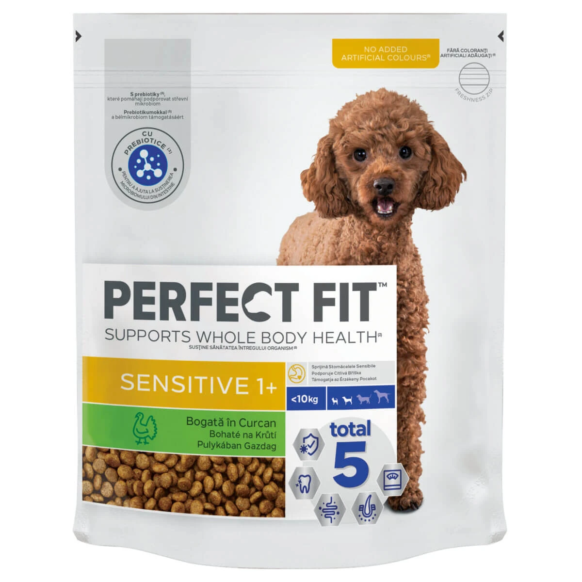 PERFECT FIT Sensitive 1+, XS-S, Turkije, droogvoer voor honden, spijsvertering, 1,4 kg
