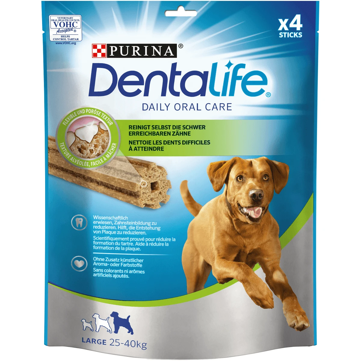PURINA Dentalife Adult Large, snoepjes voor grote honden, staafjes, 4 stuks