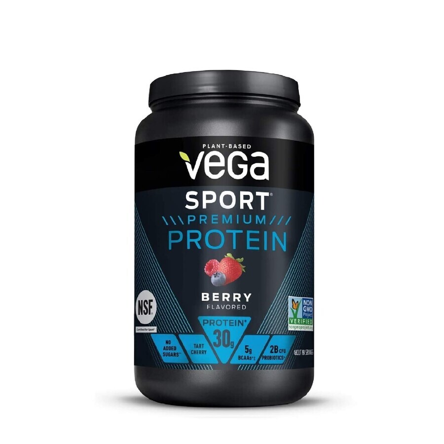 Vega Sport Premium Eiwit, plantaardig eiwit, bessensmaak, 801 G