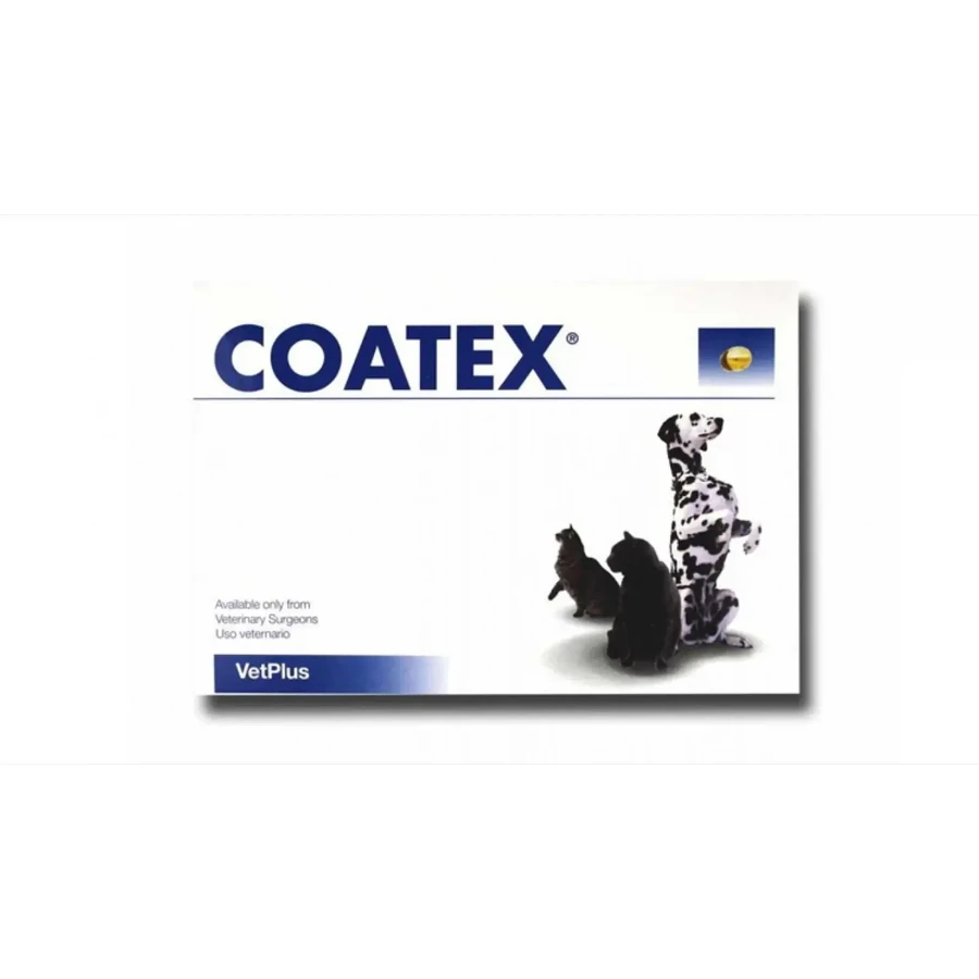 Coatex, 2x60 capsules, voedingssupplement voor honden en katten, voor een gezonde huid en vacht, VetPlus