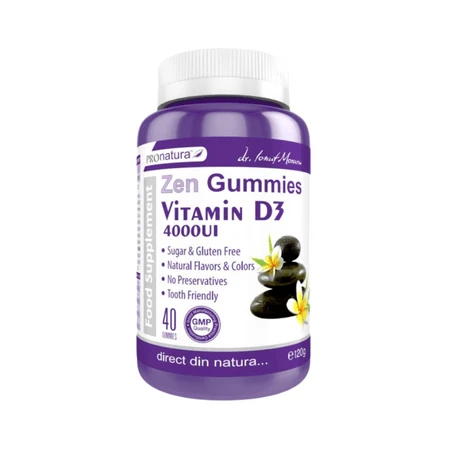 Zen Gummies Vitamine D3, 4.000 IE, 40 gummies, Pro Natura