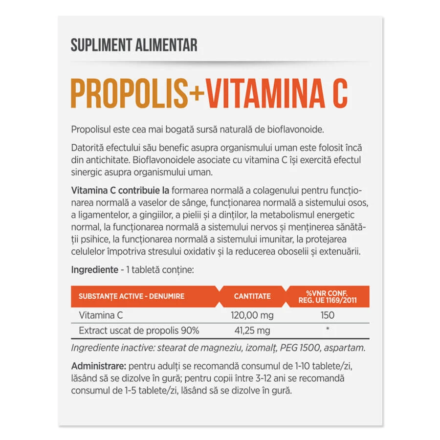 Propóleo + vitamina C, 2 x 30 comprimidos, Parapharm